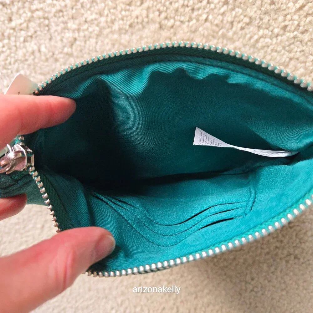 NWT Faux Suede Cactus Wristlet Saguaro Zippered Pouch Embroidered - Picture 4 of 4